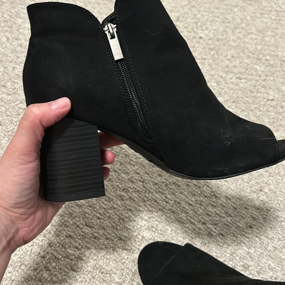 BAMBOO Black Peep Toe Heels - Picture 7 of 9